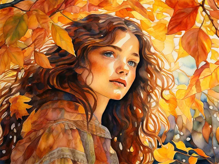 1 Autumn fairy woman
