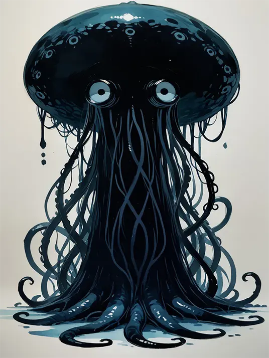 1 Black jellyfish