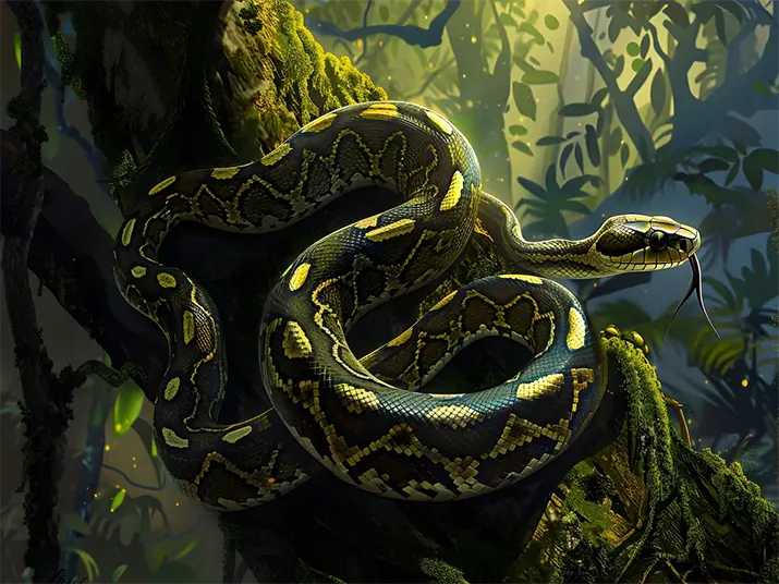 1 A snake in forest