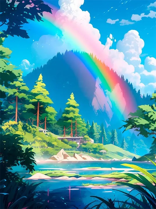 1 Anime rainbow painting