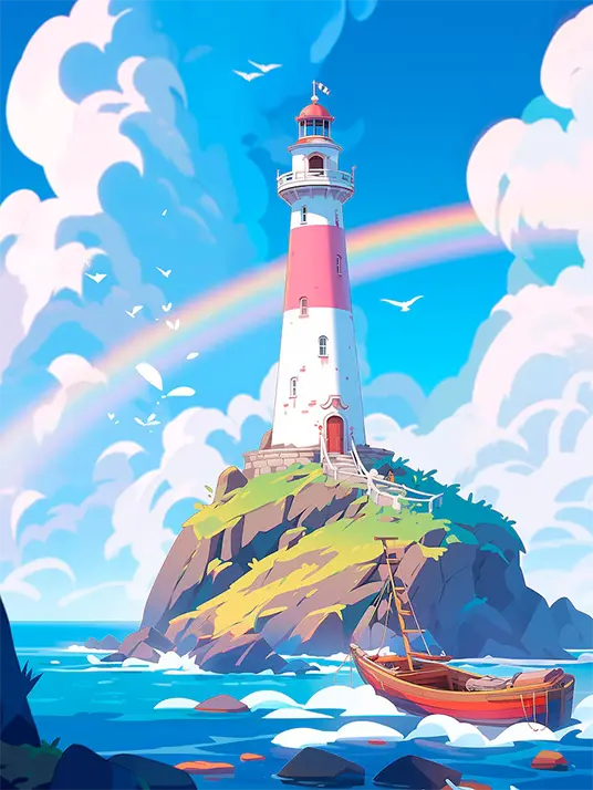 1 Anime rainbow landscape
