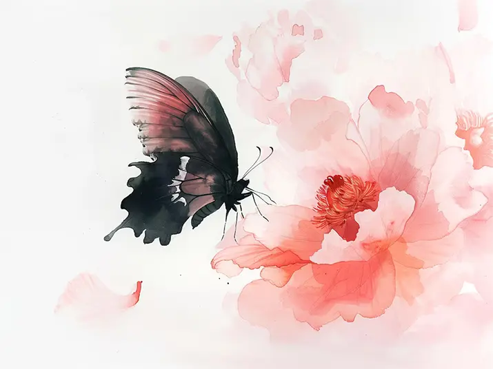 1 Black butterfly painting