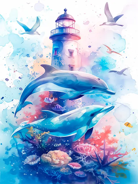 1 Dolphin and lighthouse bliss