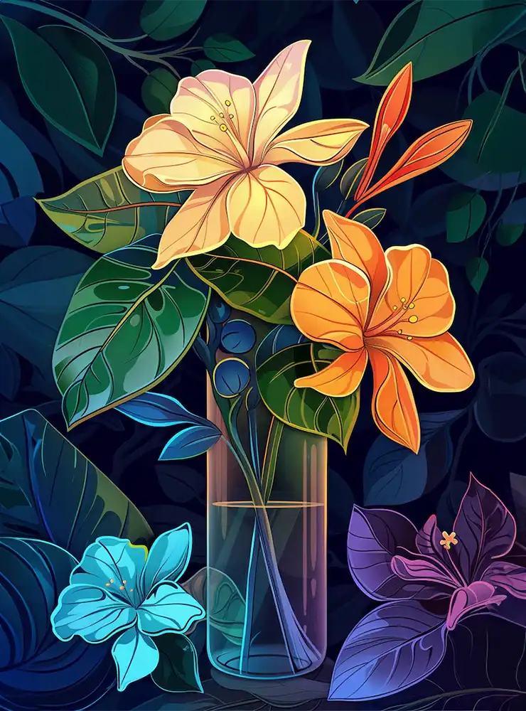 1 Vibrant flowers painting