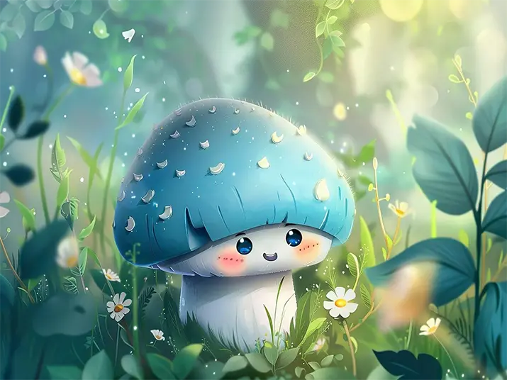 1 Cute cartoon mushroom