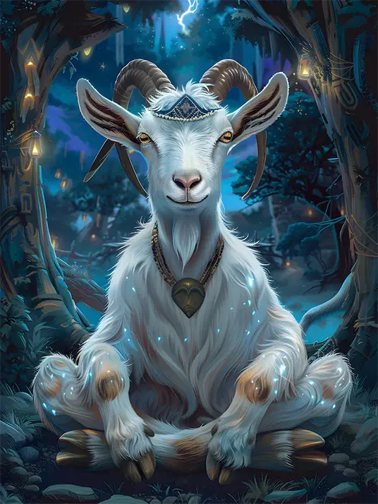 1 Forest meditating goat