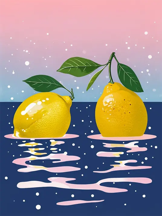 1 Lemon fruit painting