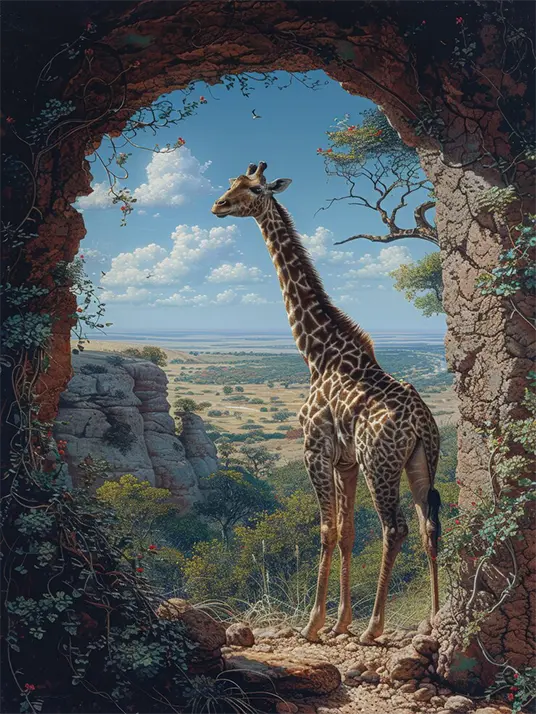 1 Giraffe in the wild