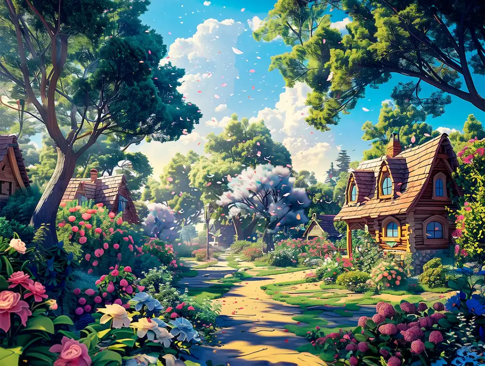 1 Painting of magical garden