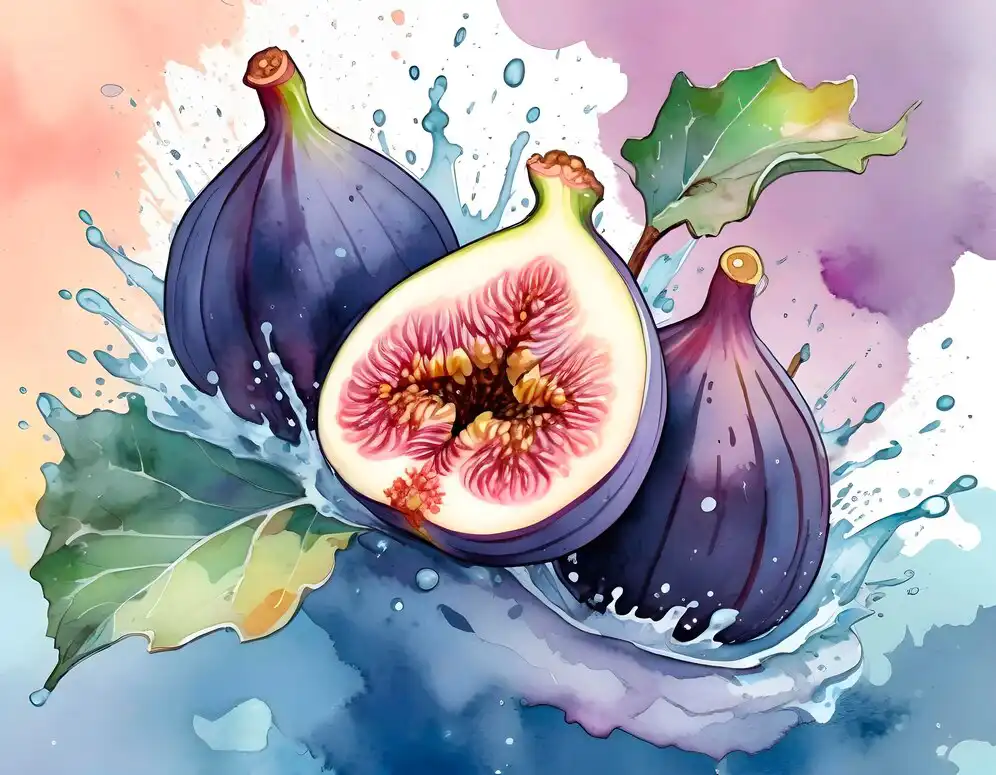 1 Watercolor painting of figs