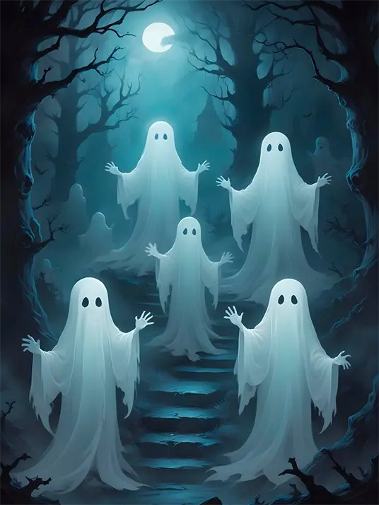 1 Halloween gathering of ghosts