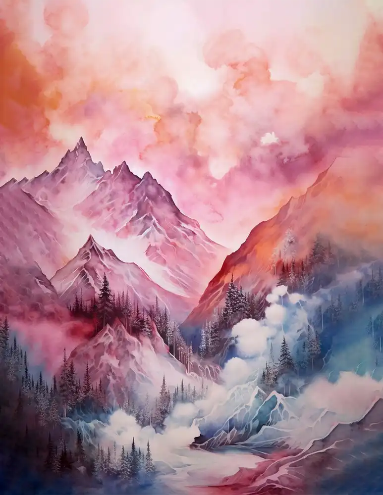 1 Beautiful pink mountains