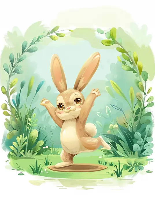 1 Rabbit practicing yoga