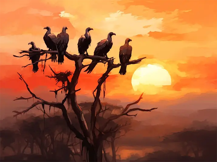 1 Birds in the sunset