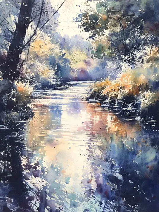 1 illustration of river and nature