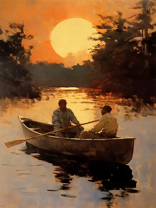 1 Sea landscape with digital art style