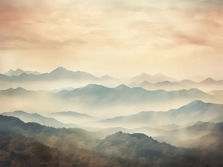 1 View of mountain with dreamy aesthetic