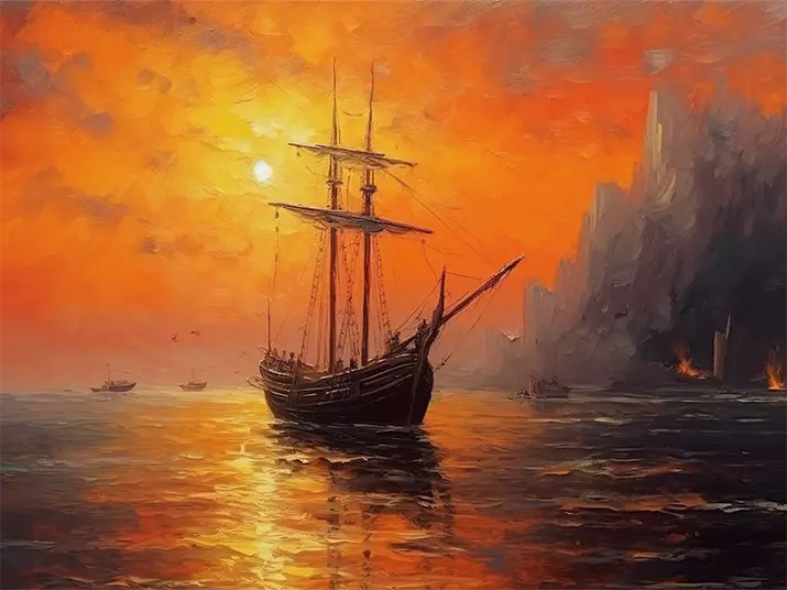 1 Fisherman boat at dusk