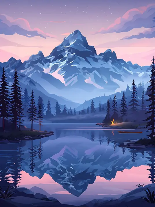 1 Serene mountain lake