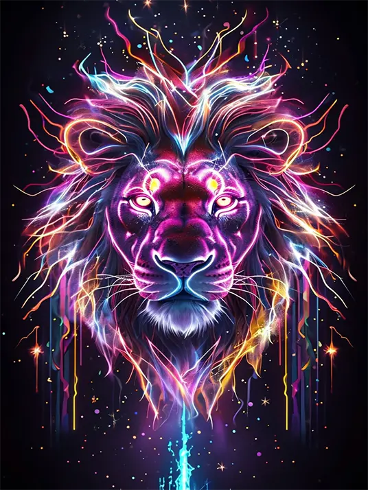 1 Electrifying neon lion