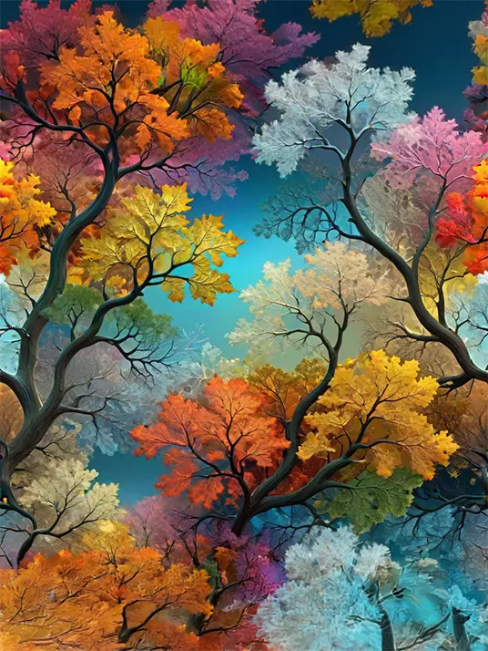 1 Seasonal trees in bloom