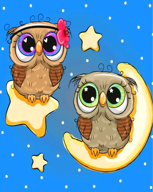 1 Two cute owls