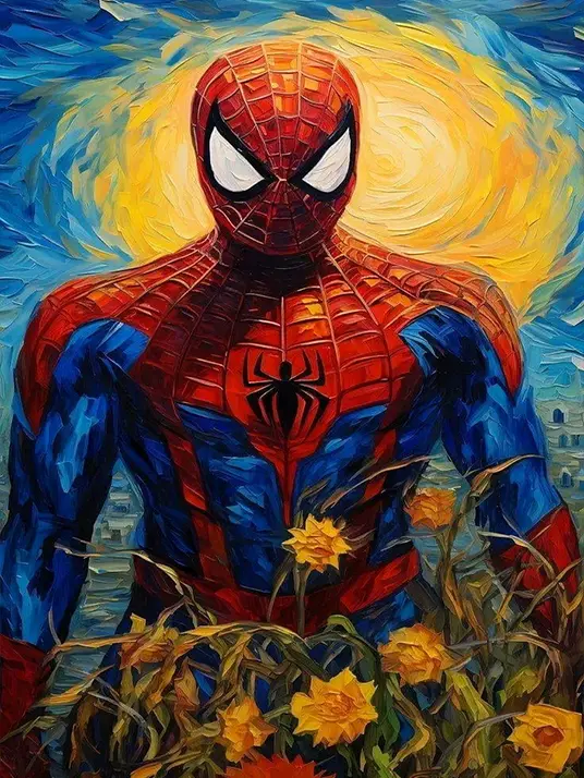 1 Spiderman portrait painting