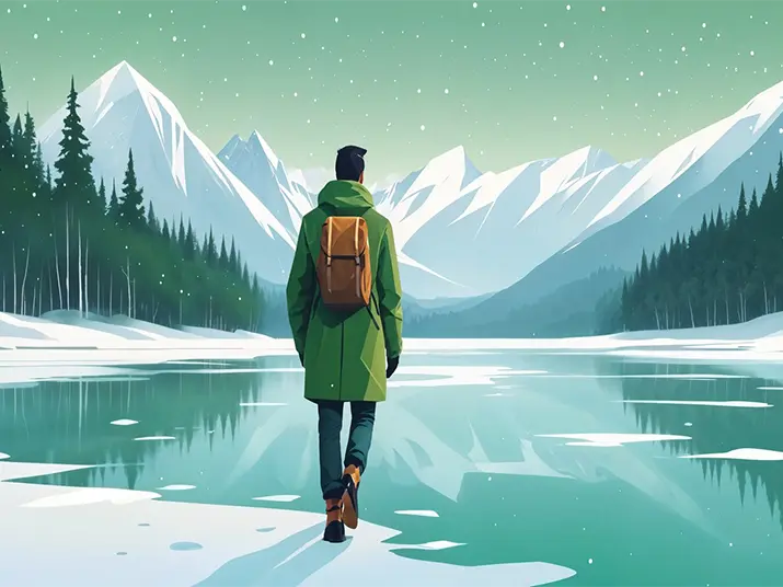 1 A man admiring mountains