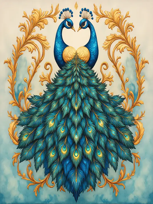 1 Painting of peacocks