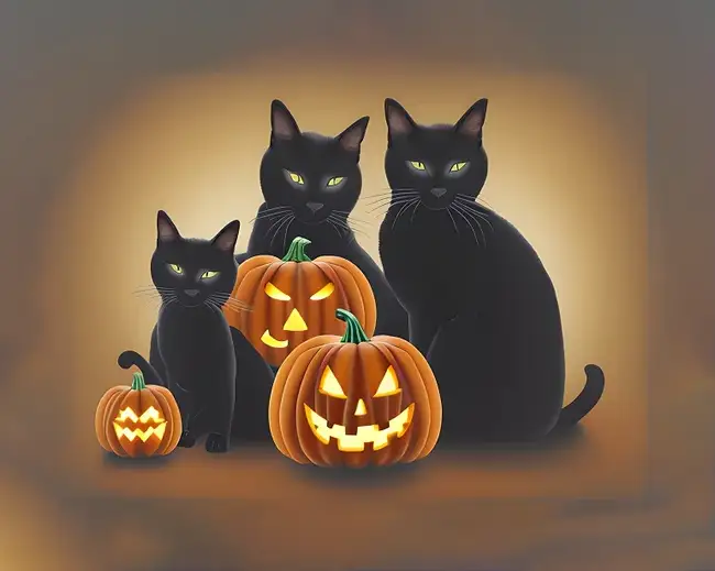 1 Halloween cats trick or treat
