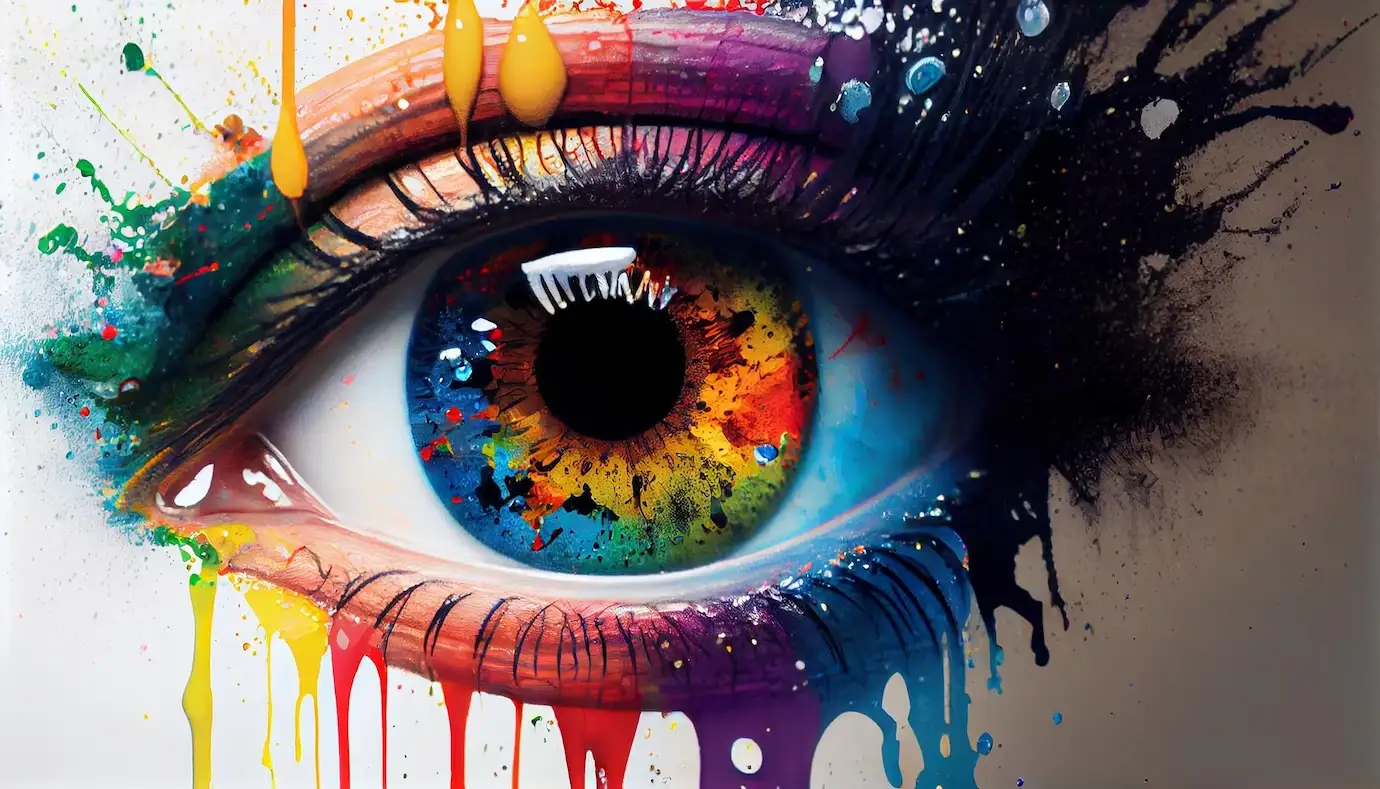 1 Colorful abstract eye painting