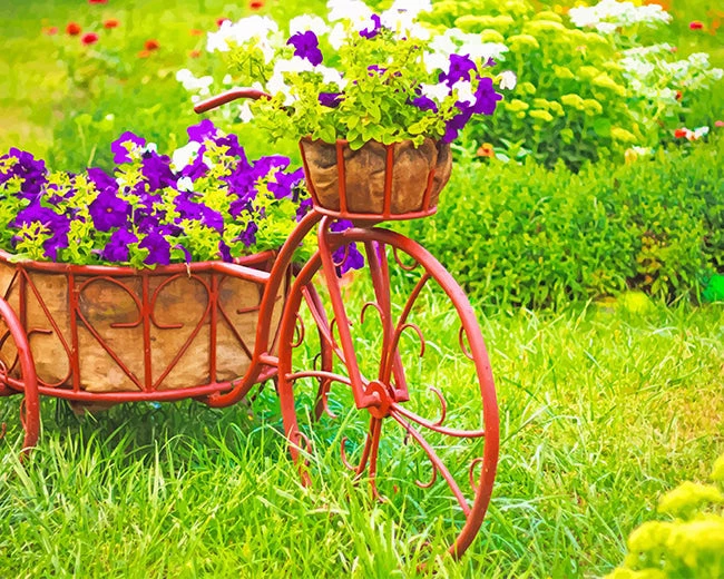 Bicycle garden flowers