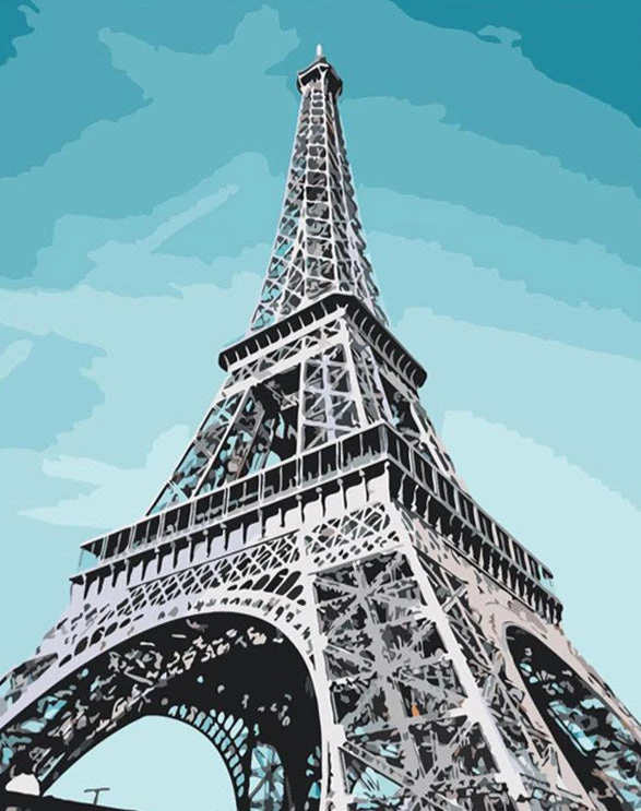 Eiffel tower with blue sky