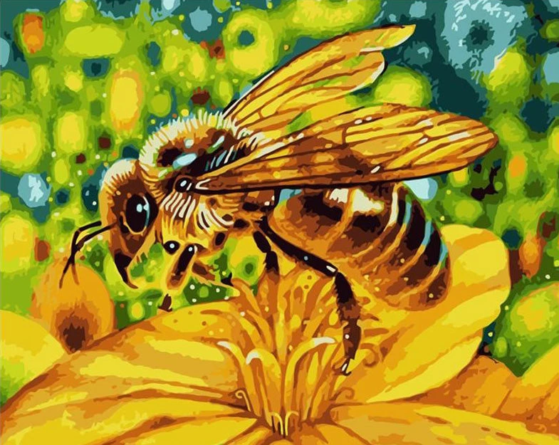 Yellow flower with a bee