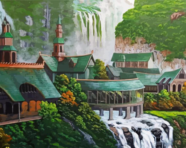 Aesthetic rivendell landscape
