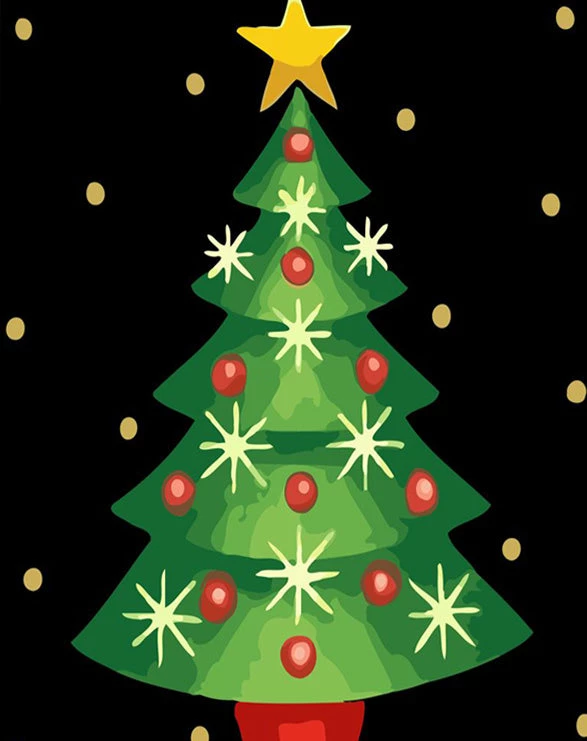 Christmas tree black background