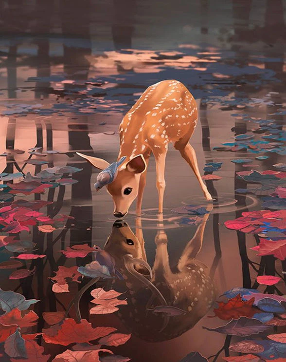 Deer in water
