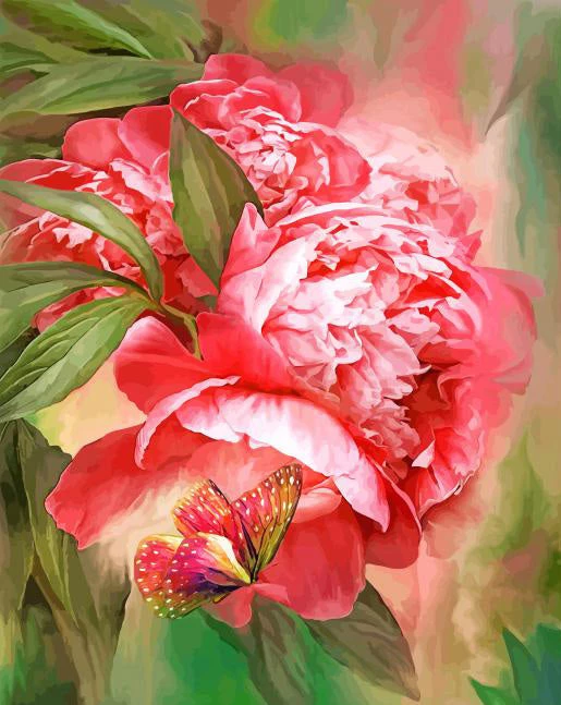 Peony and butterfly