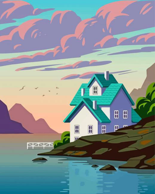 Lake house illustration