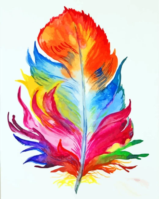 Colorful feather art