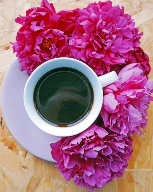 Coffee and flowers