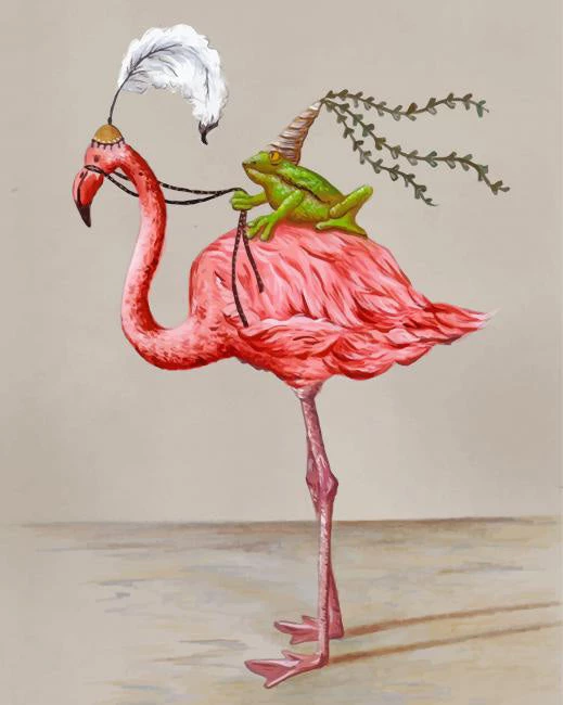 Frog and flamingo