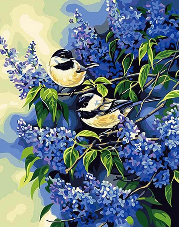 Birds on tree branches