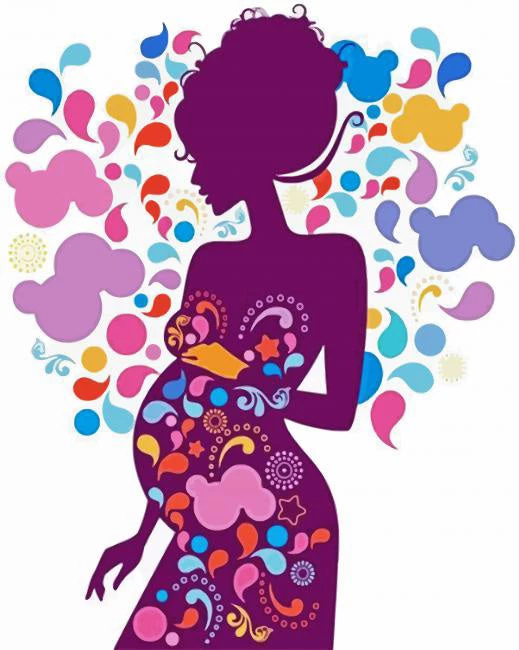Colorful pregnant woman