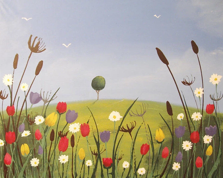 Landscape Original Flower Painting