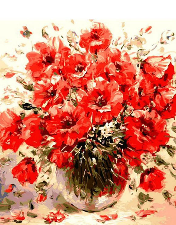 Red flowers in a vase