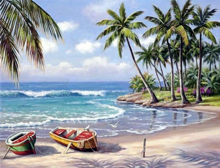 Beach palm tree number