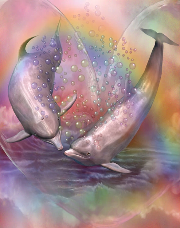 Love bubbles dolphin