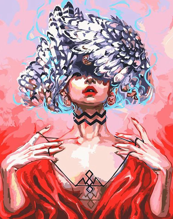 Beautiful girl classic DIY painting