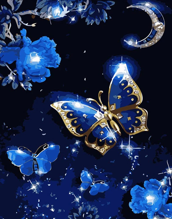 Elegant blue butterfly